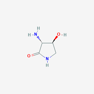 molecular formula C4H8N2O2 B13479385 (3R,4S)-3-amino-4-hydroxypyrrolidin-2-one 