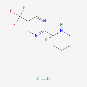 molecular formula C10H13ClF3N3 B13479444 rel-2-[(2R)-piperidin-2-yl]-5-(trifluoromethyl)pyrimidine hydrochloride 