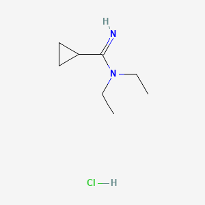 molecular formula C8H17ClN2 B13479468 N,N-diethylcyclopropanecarboximidamide hydrochloride 