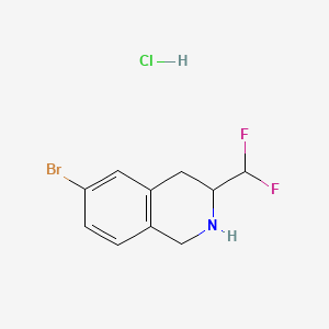 molecular formula C10H11BrClF2N B13479481 6-Bromo-3-(difluoromethyl)-1,2,3,4-tetrahydroisoquinoline hydrochloride 