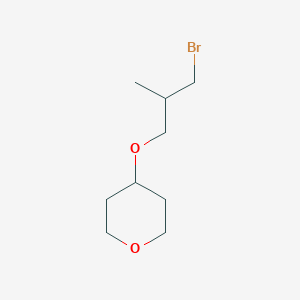 molecular formula C9H17BrO2 B13479506 4-(3-Bromo-2-methylpropoxy)tetrahydro-2h-pyran 