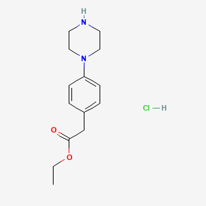 Ethyl 2-[4-(piperazin-1-yl)phenyl]acetate hydrochloride