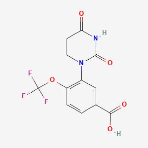 molecular formula C12H9F3N2O5 B13479571 3-(2,4-Dioxohexahydropyrimidin-1-yl)-4-(trifluoromethoxy)benzoic acid 