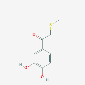 molecular formula C10H12O3S B13479592 1-(3,4-Dihydroxyphenyl)-2-(ethylthio)ethan-1-one 