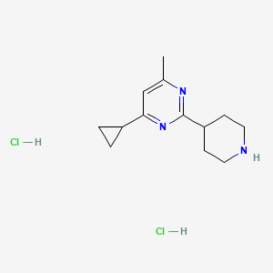 4-Cyclopropyl-6-methyl-2-(piperidin-4-yl)pyrimidine dihydrochloride