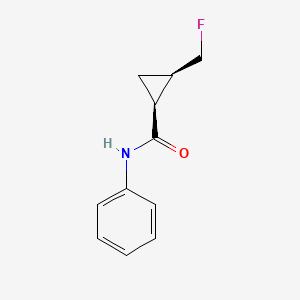 molecular formula C11H12FNO B13479685 rac-(1R,2S)-2-(fluoromethyl)-N-phenylcyclopropane-1-carboxamide 