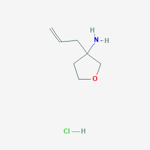 molecular formula C7H14ClNO B13479697 3-(Prop-2-en-1-yl)oxolan-3-amine hydrochloride 