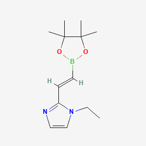 molecular formula C13H21BN2O2 B13479708 1-ethyl-2-[2-(tetramethyl-1,3,2-dioxaborolan-2-yl)ethenyl]-1H-imidazole 