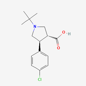 trans-1-Tert-butyl-4-(4-chlorophenyl)pyrrolidine-3-carboxylic acid