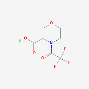 molecular formula C7H8F3NO4 B13479749 4-(2,2,2-Trifluoroacetyl)morpholine-3-carboxylic acid 