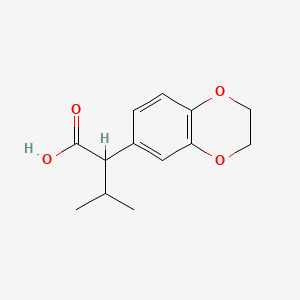 molecular formula C13H16O4 B13479788 2-(2,3-Dihydrobenzo[b][1,4]dioxin-6-yl)-3-methylbutanoic acid 