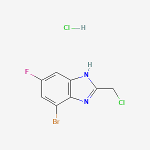 molecular formula C8H6BrCl2FN2 B13479873 7-bromo-2-(chloromethyl)-5-fluoro-1H-1,3-benzodiazole hydrochloride 