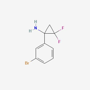 molecular formula C9H8BrF2N B13479877 1-(3-Bromophenyl)-2,2-difluorocyclopropan-1-amine 