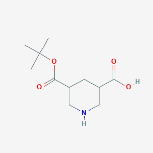 molecular formula C11H19NO4 B13479885 5-[(tert-butoxy)carbonyl]piperidine-3-carboxylic acid, Mixture of diastereomers 