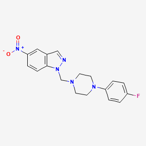 molecular formula C18H18FN5O2 B13479903 1-{[4-(4-fluorophenyl)piperazin-1-yl]methyl}-5-nitro-1H-indazole 