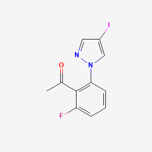 molecular formula C11H8FIN2O B13479912 1-(2-Fluoro-6-(4-iodo-1h-pyrazol-1-yl)phenyl)ethan-1-one 