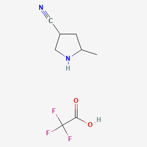 molecular formula C8H11F3N2O2 B13479938 5-Methylpyrrolidine-3-carbonitrile trifluoroacetate 