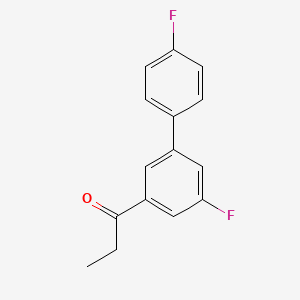 molecular formula C15H12F2O B13479963 1-{4',5-Difluoro-[1,1'-biphenyl]-3-yl}propan-1-one 