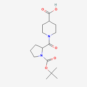 molecular formula C16H26N2O5 B13479969 (S)-1-(1-(tert-Butoxycarbonyl)pyrrolidine-2-carbonyl)piperidine-4-carboxylic acid 