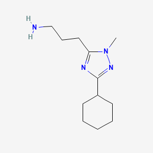 molecular formula C12H22N4 B13479982 3-(3-Cyclohexyl-1-methyl-1h-1,2,4-triazol-5-yl)propan-1-amine 