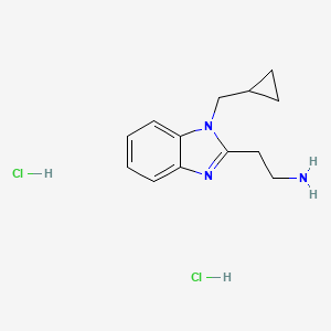 molecular formula C13H19Cl2N3 B13480077 2-[1-(cyclopropylmethyl)-1H-1,3-benzodiazol-2-yl]ethan-1-amine dihydrochloride 