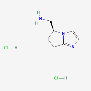 molecular formula C7H13Cl2N3 B13480117 1-[(5S)-5H,6H,7H-pyrrolo[1,2-a]imidazol-5-yl]methanamine dihydrochloride 