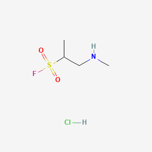 molecular formula C4H11ClFNO2S B13480189 1-(Methylamino)propane-2-sulfonyl fluoride hydrochloride 