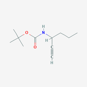 molecular formula C11H19NO2 B13480211 tert-butyl N-(hex-1-yn-3-yl)carbamate 