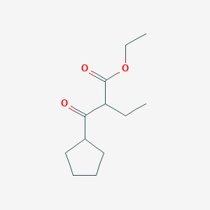 molecular formula C12H20O3 B13480259 Ethyl 2-(cyclopentanecarbonyl)butanoate 