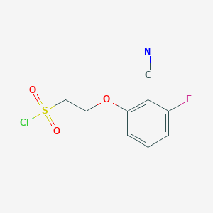 molecular formula C9H7ClFNO3S B13480273 2-(2-Cyano-3-fluorophenoxy)ethane-1-sulfonyl chloride 