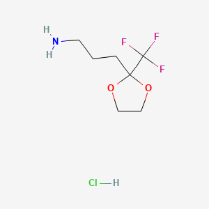 3-[2-(Trifluoromethyl)-1,3-dioxolan-2-yl]propan-1-amine hydrochloride