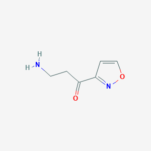 molecular formula C6H8N2O2 B13480296 3-Amino-1-(isoxazol-3-yl)propan-1-one 