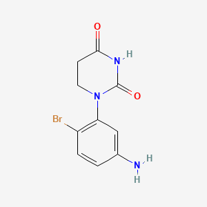 molecular formula C10H10BrN3O2 B13480335 1-(5-Amino-2-bromo-phenyl)hexahydropyrimidine-2,4-dione 