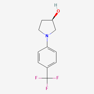 molecular formula C11H12F3NO B13480350 (3R)-1-[4-(trifluoromethyl)phenyl]pyrrolidin-3-ol 