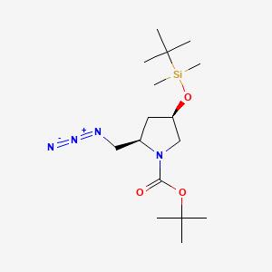 molecular formula C16H32N4O3Si B13480401 tert-butyl (2R,4R)-2-(azidomethyl)-4-[(tert-butyldimethylsilyl)oxy]pyrrolidine-1-carboxylate 