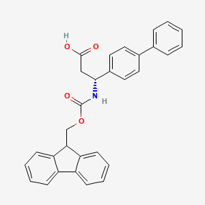 molecular formula C30H25NO4 B13480442 (3R)-3-({[(9H-fluoren-9-yl)methoxy]carbonyl}amino)-3-(4-phenylphenyl)propanoic acid 