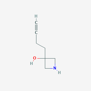 molecular formula C7H11NO B13480444 3-(But-3-yn-1-yl)azetidin-3-ol 