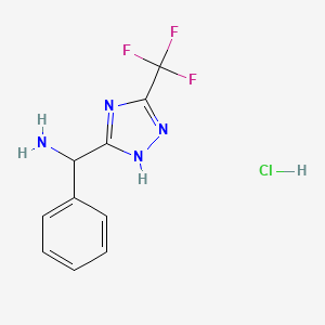 1-phenyl-1-[5-(trifluoromethyl)-1H-1,2,4-triazol-3-yl]methanamine hydrochloride