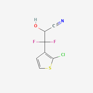 molecular formula C7H4ClF2NOS B13480467 3-(2-Chlorothiophen-3-yl)-3,3-difluoro-2-hydroxypropanenitrile 