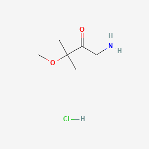 molecular formula C6H14ClNO2 B13480480 1-Amino-3-methoxy-3-methylbutan-2-one hydrochloride CAS No. 2694734-41-1