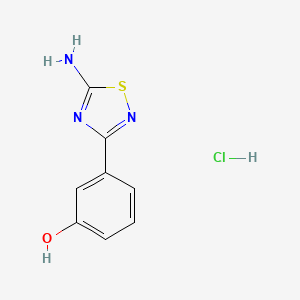 molecular formula C8H8ClN3OS B13480483 3-(5-Amino-1,2,4-thiadiazol-3-yl)phenol hydrochloride 