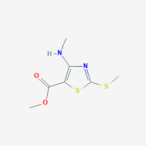 molecular formula C7H10N2O2S2 B13480485 Methyl 4-(methylamino)-2-(methylthio)thiazole-5-carboxylate 