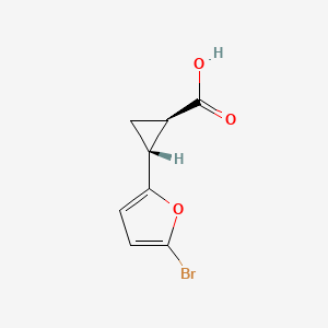 molecular formula C8H7BrO3 B13480495 rac-(1R,2R)-2-(5-bromofuran-2-yl)cyclopropane-1-carboxylic acid, trans 