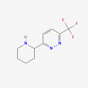 molecular formula C10H12F3N3 B13480521 3-(Piperidin-2-yl)-6-(trifluoromethyl)pyridazine 