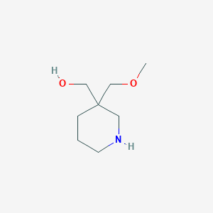 molecular formula C8H17NO2 B13480527 [3-(Methoxymethyl)piperidin-3-yl]methanol 