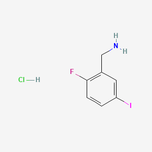 molecular formula C7H8ClFIN B13480568 (2-Fluoro-5-iodophenyl)methanamine hydrochloride 