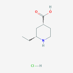 molecular formula C8H16ClNO2 B13480602 rac-(2R,4R)-2-ethylpiperidine-4-carboxylic acid hydrochloride 