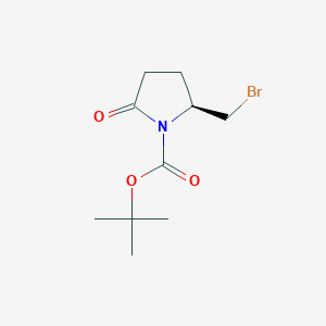 molecular formula C10H16BrNO3 B13480623 tert-butyl (2S)-2-(bromomethyl)-5-oxopyrrolidine-1-carboxylate 