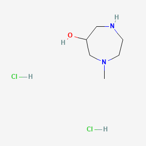 molecular formula C6H16Cl2N2O B13480630 1-Methyl-1,4-diazepan-6-ol dihydrochloride 