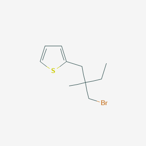 molecular formula C10H15BrS B13480643 2-(2-(Bromomethyl)-2-methylbutyl)thiophene 